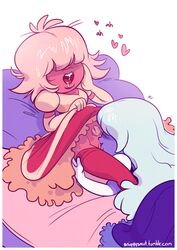 <3 2girls blue_skin blush cartoon_network cheating cheating_wife cunnilingus drooling eating_pussy gem_(species) lifting_skirt multiple_girls off_colors_(steven_universe) open_mouth padparadscha_(steven_universe) pubic_hair red_skin sapphire_(steven_universe) sniggysmut steven_universe yuri