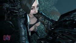 1girls 2boys 2monsters 3d areolae black_hair blowjob breasts breasts_out closed_eyes clothed clothed_female fellatio juli_kidman mold molded nipples oral outdoors penetration resident_evil resident_evil_7 short_hair the_evil_within the_evil_within_2 thedancingwizard vaginal_penetration