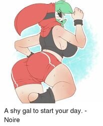 1girls artist_request ass big_butt breasts clothing exercise female female_only jogging mario_(series) mask nintendo shy_gal side_view sideboob solo sportswear standing sweat thick_thighs