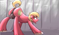 1boy anus ass ass_up backsack balls big_balls big_macintosh_(mlp) blonde_hair cutie_mark earth_pony equine feral friendship_is_magic fur gay hair half-closed_eyes hooves horse inside locker locker_room looking_back male male_only mammal my_little_pony open_mouth pony presenting presenting_hindquarters red_fur sidekick simple_background solo standing tongue tongue_out