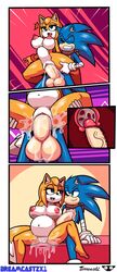 big_breasts big_penis breasts canine cervical_penetration comic cum cum_in_pussy cum_inflation cum_inside cum_leaking female fox hedgehog huge_breasts huge_cock inflation male mammal penis sonic_(series) sonic_boom sonic_the_hedgehog stomach_bulge superbunnygt terrenslks zooey_the_fox