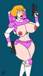 arcee armor blue_eyes breasts female huge_breasts human humanformers humanized orange_hair palindrone transformers transformers_g1 wide_hips