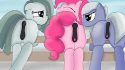 3girls anus equine_pussy female female_only feral friendship_is_magic limestone_pie_(mlp) marble_pie_(mlp) my_little_pony pinkie_pie_(mlp) pussy