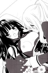 female kirishima_shizuku long_hair multiple_girls shitogi_elis shitogi_eris sono_hanabira_ni_kuchizuke_wo yuri