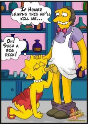 color comics-toons.com fellatio female human humanoid lisa_simpson male moe_szyslak oral straight the_simpsons yellow_body yellow_skin