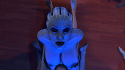 1boy 3d 3d_(artwork) alien alien_girl asari commander_shepard cowgirl_position female female_on_top girl_on_top human interspecies liara_t'soni ltr300 male maleshep mass_effect naked nude source_filmmaker uncensored vaginal_penetration