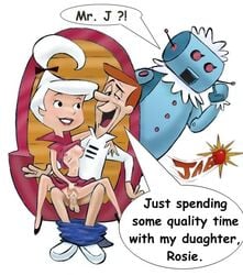 father_and_daughter george_jetson hanna-barbera incest jab judy_jetson nipples rosie_the_robot the_jetsons