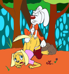 anthro brandy_and_mr._whiskers brandy_harrington canine disney disney_channel dog female fur furry jk male mammal mr._whiskers rabbit straight tagme toon_disney