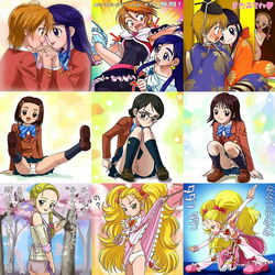 artist_request clothing cure_black cure_white dress glasses hikari_kujo honoka_yukishiro magical_girl misumi_nagisa panties precure pretty_cure shiny_luminous shorts skirt tagme translation_request voyeur yuri