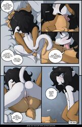 anthro bethany_(jay_naylor) canine comic feline female female/female jay_naylor kissing lesbian missionary_tribadism original_life_universe_(jay_naylor) pussy raised_tail tongue tribadism trixie_(jay_naylor) yuri