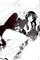 female kirishima_shizuku long_hair multiple_girls pussy_juice shitogi_elis shitogi_eris sono_hanabira_ni_kuchizuke_wo yuri