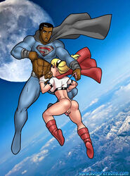 1boy 1girls ass big_ass big_penis blonde_hair bottomless calvin_ellis dark-skinned_male dark_skin dc dc_comics fellatio female interracial john_persons kara_zor-el male rabies-t-lagomorph sex supergirl superman_(series)