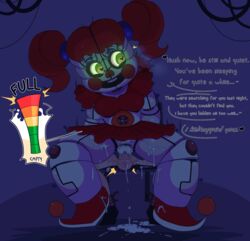 2018 2d animatronic baby_(fnafsl) balls blush canon_appearance circus_baby circus_baby_(fnaf) clothed clothing creampie cum cum_inside eggshoppe english_text female femdom five_nights_at_freddy's five_nights_at_freddy's:_sister_location full_color heart heart-shaped_pupils human humanoid machine male male_human/female_humanoid male_human/female_robot penis pussy rape reverse_cowgirl_position reverse_rape robot sex shirukawaboulevard sister_location straight text video_games