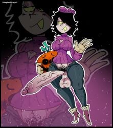 cock futa_only futanari futanari hatgirl_(toonguy100) long_penis pubic_hair pumpkin thepinkthing whore