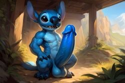 ai_generated anthro big_balls big_dick big_penis blue_body blue_fur dick erection furry furry_male furry_only hard_cock hard_on lilo_and_stitch muscles muscular muscular_anthro muscular_arms muscular_male penis penis_out stitch_(lilo_and_stitch)