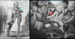 1girls 2boys 2koma avedominusnoctem before_and_after bomb_collar captured collar defeated dick enslaved explosive_collar fallout monochrome penis pip-boy rape sex_slave slave tagme vault_dweller vault_girl vault_suit