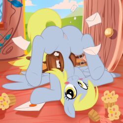 blush derpy_hooves my_little_pony presenting_pussy showing_pussy