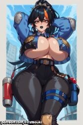 ai_generated big_ass big_breasts big_thighs black_hair huge_ass huge_breasts huge_thighs zhu_yuan