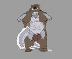 anal anal_sex anthro asian_mythology balls beard belly big_belly blush bodily_fluids brown_body brown_fur closed_eyes cum cum_inside digital_media_(artwork) dragon duo east_asian_mythology eastern_dragon erection facial_hair full_nelson full_nelson_(arms_held) fur genital_fluids genitals hair held_up hi_res horn humanoid_genitalia inflation inflation jehu_(sihai's_legacy) male male/male male_penetrated male_penetrating male_penetrating_male mammal musclegut muscular mythological_creature mythological_scalie mythology nipples nude nutdoesart open_mouth overweight overweight_anthro overweight_male penetration penile penis restrained_arms scalie scar sex shen_(sihai's_legacy) sihai's_legacy simple_background suid suine sus_(pig) tail thick_thighs tongue tusks whiskers wild_boar