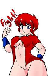 armbands bottomless canon_genderswap half-dressed hidden-cat pussy ranma-chan ranma_1/2 ranma_saotome red_hair vulva