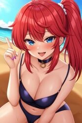 1girls ai_generated clothing cute monkeysa4444 red_body solo tongue мозг_и_пальцы_(monkeysa4444)