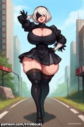 ai_generated big_ass big_breasts big_thighs bimbo firstbouki huge_breasts nier:_automata white_hair yorha_2b