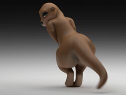 animated anthro ass big_ass big_butt dancing female female_only kazzypoof mammal no_breasts nude otter solo