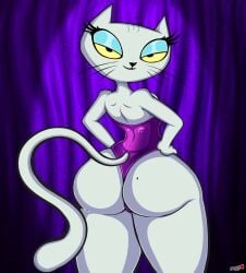 big_ass big_breasts breasts bubble_butt female foster's_home_for_imaginary_friends furry huge_ass mahoxy_(artist) thick_thighs white_cat_(fhfif) wide_hips