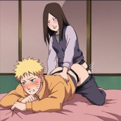 1boy 1girls ai_generated hyuuga_hanabi naruto obeymistress pegging strap-on uzumaki_naruto