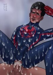 covered_in_cum cum cum_in_ass cum_in_mouth cum_inside cum_on_face cumming cumming_from_anal_sex cumming_together cumming_while_penetrated cumming_while_penetrating gay gay_domination gay_sex hecarito miles_morales_(spider-verse) unmasked yaoi