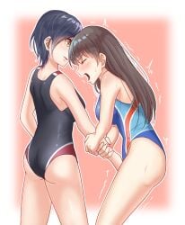 2girls angry ass blush blushing catfight competition_swimsuit competitive competitive_intercourse cuntbusting female female_only forced_fingering forced_orgasm forced_yuri grabbing grabbing_another's_arm hayami_kanade idolmaster idolmaster_cinderella_girls long_hair low_blow mikaze moaning nitta_minami pussy_grab pussy_grip rape raped ryona sexfight short_hair stare strike_on_women's_vital_spots swimsuit swimwear thighs trembling yellow_eyes yuri