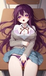 ai_generated doki_doki_literature_club masturbation panties pussy teasing yandere yuri_(doki_doki_literature_club)