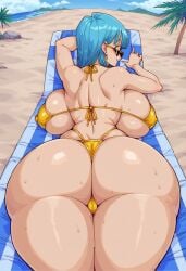 ai_generated big_ass big_breasts bikini bulma_briefs dragon_ball dragon_ball_z gvukub huge_ass huge_breasts