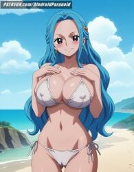 ai_generated aindroidparanoid ass beach big_ass big_breasts big_butt bikini blue_ha brown_eyes brown_hair busty cameltoe curvy cute fat_ass female female_only hips huge_ass huge_breasts large_ass large_breasts legs long_hair narrow_waist nefertari_vivi one_piece outdoors slim_waist stable_diffusion swimsuit thick_ass thick_thighs voluptuous waist wide_hips