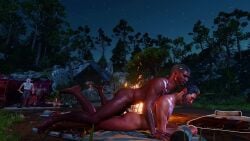 3d anal_sex animated background_character baldur's_gate baldur's_gate_3 bedroll braided_hair campfire dark-skinned_male dark_skin facial_hair fucked_from_behind gay hung interracial lewis_luke male male_nudity male_only melanin naked naked_male neck_tattoos nude nude_male outdoor_nudity outdoor_sex outdoors outside prone_bone speed_bump_position tagme tav_(baldur's_gate) thrusting_into_ass uncut video voyeur watching_sex wyll_ravengard yaoi