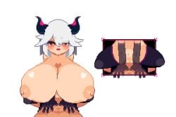 1boy 1girls animated armwear bouncing_breasts breasts cowgirl_position demon_girl demon_horns fangs game_cg huge_breasts inverted_nipples kogoeruretasu legwear loop looping_animation lustful_dreamers mea_(lustful_dreamers) multiple_views nipples on_top penis pink_eyes pixel_animation pixel_art pussy sex star_eyes star_shaped_pupils succubus tagme thighhighs top_heavy transparent_background vaginal_penetration white_hair