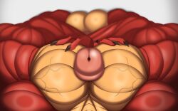 anthro balls big_muscles big_penis blazer_(kilghardt) dragon first_person_view genitals hi_res huge_cock huge_muscles hyper hyper_genitalia hyper_muscles hyper_penis lolitiaowo looking_down male muscular mythological_creature mythological_scalie mythology nude pec_grab pecs penis scalie simple_background solo striated_muscles