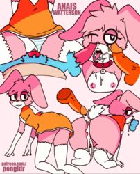 anais_watterson anthro ass breasts cartoon_network clothed clothing cum cum_in_ass cum_in_mouth cum_inside cum_on_face darwin_watterson disembodied_penis faceless_male female fur gumball_watterson lagomorph legwear looking_at_viewer male mammal nipples off_model open_mouth panties panties_aside penetration penis pink_fur pongldr pussy rabbit simple_background solo_focus stockings the_amazing_world_of_gumball thigh_highs underwear underwear_aside vaginal_penetration young