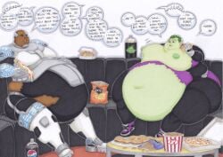 beast_boy cyborg_(dc) hyper_belly male prisonsuit-rabbitman ssbhm