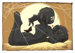 1boy 2021 ass black_body black_fur brushart butterfly cute don't_starve don't_starve_together dont_starve dont_starve_together fang fur heart klei_entertainment male smile spider tagme web webber white_eyes