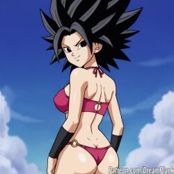 ai_generated ass bikini caulifla dragon_ball dragon_ball_super dreamplank looking_at_viewer outdoors spiky_hair