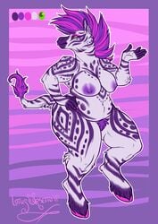 anthro big_breasts breasts digital_media_(artwork) equine female hi_res hooves lotusaur mammal mohawk nipples slightly_chubby thick_thighs zebra