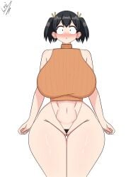 1girls alternate_version_available big_breasts black_hair blush breasts curvy female female_only jl_art komi-san_wa_komyushou_desu solo solo_female tadano_hitomi