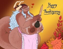 1girls anthro dragon_girl huge_breasts scalie thanksgiving thick_thighs tisha_(tolerain) tolerain_(artist) turkey_baster