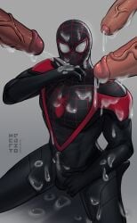 covered_in_cum cum cumming cumming_through_clothing gay hecarito miles_morales_(playstation) nsfw spider-man:_miles_morales_(ps5) spider-man_(miles_morales) yaoi