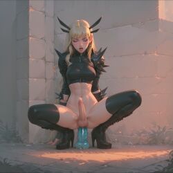 ai_generated blindparty dildo futanari magik_(illyana_rasputin) marvel sex_toy solo