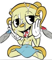 bukkake cum cuphead cuphead:_the_delicious_last_course cuphead_(game) facial female footwear handwear male ms._chalice mugman n3f nipples penis small_breasts topless