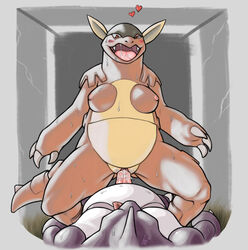 1boy 1girls 2016 3_fingers anthro areolae belly big_ears breasts brown_skin chubby claws cowgirl_position cum cum_in_pussy cum_inside drooling duo erection fangs feet female female_focus grass grey_skin half-closed_eyes heart horn interspecies inverted_nipples kangaskhan leg_grab looking_at_viewer looking_down male nidoking nintendo nipples on_back on_top open_mouth outdoors penetration penis pokemon pokemon_(species) pokemon_rgby pussy pussy_juice red_eyes saliva scalie sex slightly_chubby solo_focus soundi spread_legs spreading straight sweat teeth thick_thighs tongue tongue_out tumblr vaginal_penetration video_games wet yellow_skin