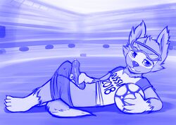 1boy anthro clothing fifa furry jcosneverexisted looking_at_viewer lying male male_only mascot masturbation penis precum presenting sketch solo stadium zabivaka