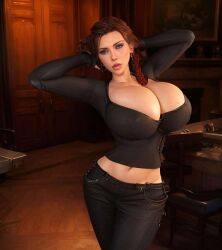 1girls 3d 3d_(artwork) actress ai_generated alternate_breast_size alternate_version_available avengers big_ass big_breasts black_widow_(marvel) braid breasts breasts_bigger_than_head busty celebrity cleavage curvy digital_media_(artwork) edit female female_focus female_only female_solo fit fit_female giant_breasts hands_behind_head hourglass_figure huge_breasts human human_female human_only human_solo hyper_breasts large_breasts light-skinned_female light_skin lips marvel marvel_cinematic_universe mature mature_female natasha_romanoff pants pirate_diffusion real_person realistic red_hair scarlett_johansson side_braid slim_waist solo solo_female superheroine thick thick_legs thick_thighs thighs top_heavy upper_body vaako voluptuous waist wide_hips